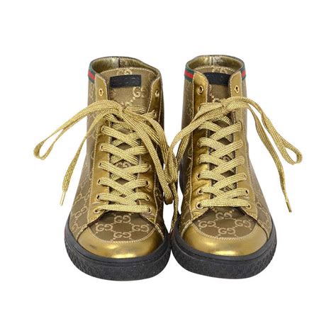 sneakers gucci oro|gold gucci sneakers men's.